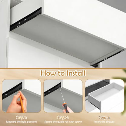 Bottom Mount Drawer Slides Two-Section Iron Black