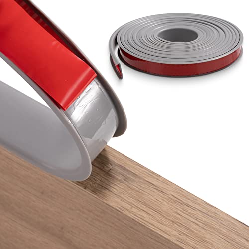 U-Shape Edge Banding, 9.8 ft TPE Self Adhesive Veneer Edging Trim Flexible Edge Protector, Furniture Edge Strip for Countertop Table Cabinets Shelves Restoration (Grey, 3m×18mm) - color: Gray, size: 3m×18mm