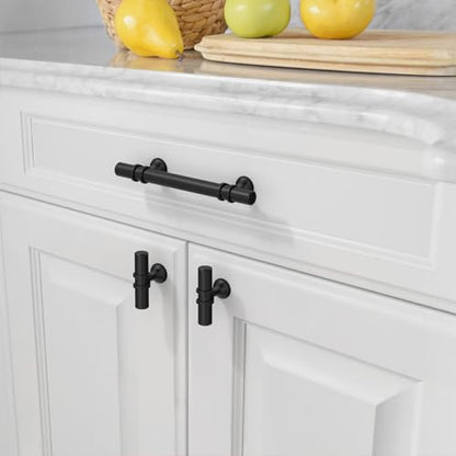 Amerdeco 10 Pack Matte Black Cabinet Pulls 3.75 Inch(96MM) Hole Centers Kitchen Cabinet Handles Cabinets Hardware Drawer Pulls ZH0058 - color: Matte Black, size: 3.75"/96MM Hole Center