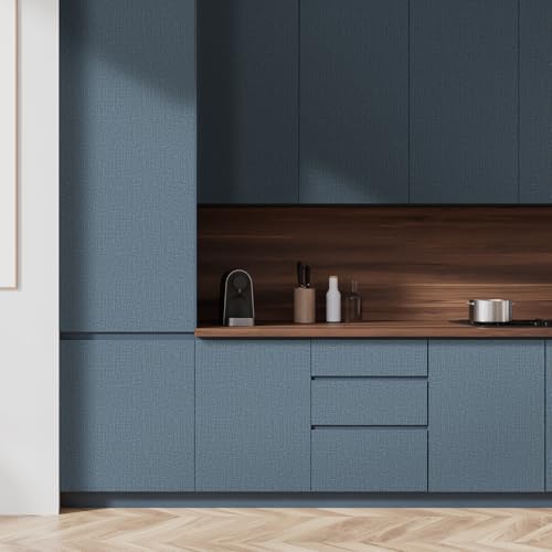 WADILE Grasscloth Peel and Stick Wallpaper 15.7in x 78.7in Navy Blue - color: Navy Blue, size: 15.7" x 78.7"