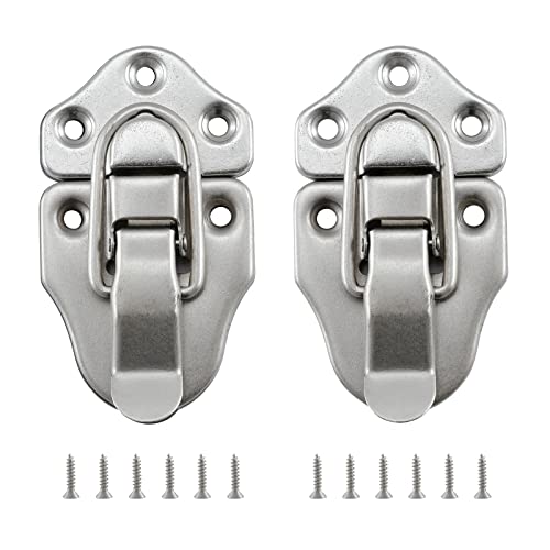 Duckbill Hasp Latches, Small Toggle Box Latches, Satin Nickel, 2 Pack - color: Satin Nickel, size: 2 Sell Pack