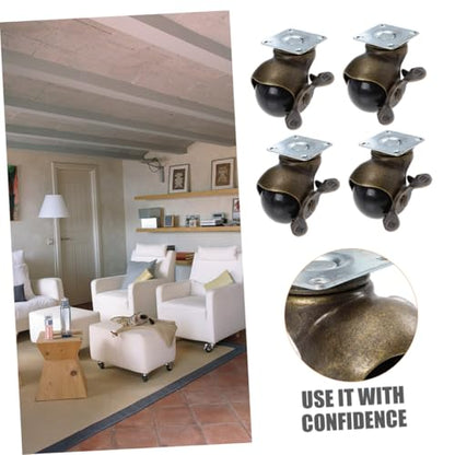 YARNOW Furniture Caster Wheels Brake Feature 4 Casters