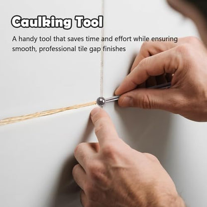 5 Piece Stainless Steel Caulking Tool Kit – Grout Finishing, Removal & Application Tools for Tile & Concrete, Caulk Finisher for Inside/Outside Corners (Reusable & Durable)