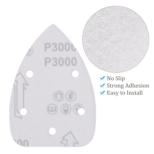 60pcs Mouse Sander Detail Sandpaper 3000Grit 3.5"x5.5" Triangle