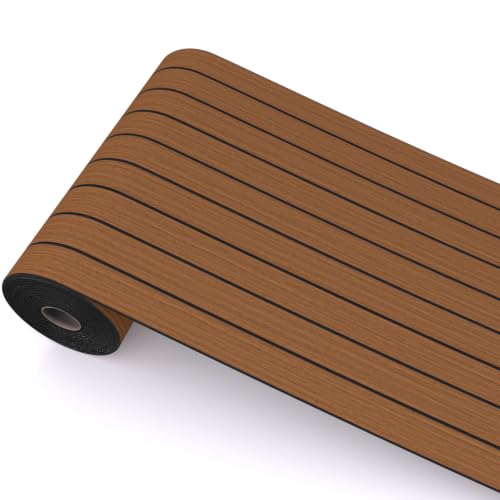 Peel and Stick Wood Slat Wall Panels, Teak, 118 x 15.7 in - color: Teak, size: 15.7" x 118"
