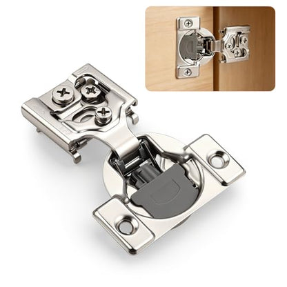Probrico 4 Pack 2 Pair 1/2 inch Overlay Soft Close Cabinet Hinges Hidden Door Hinge for Kitchen Cabinet Hinges Concealed Self Closing Face Frame for Cupboard, Wardrobe, 105 Degree Opening Angel - size: 1/2 Inch