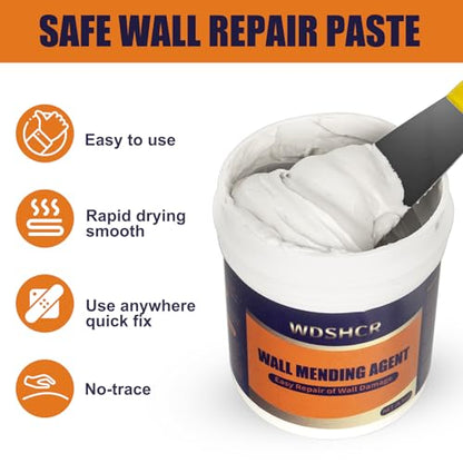 Drywall Repair Kit Drywall Hole Repair Patch Kits Wall Spackle Repair Paste with 8.5OZ White Wall Repair Putty with Scraper, Wall Surface Hole Fill Quick and Easy Solution (1Pack) - color: 1Pack