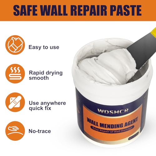 Drywall Repair Kit Drywall Hole Repair Patch Kits Wall Spackle Repair Paste with 8.5OZ White Wall Repair Putty with Scraper, Wall Surface Hole Fill Quick and Easy Solution (2Pack) - color: 2Pack