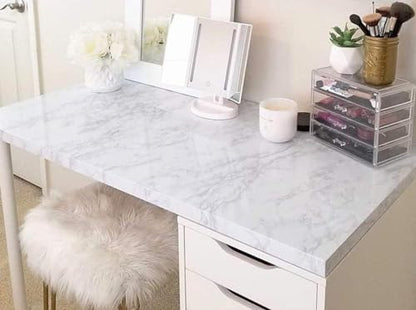 Marble Contact Paper for Countertops Faux Marble Wallpaper Peel and Stick - color: Gray/White, size: 15.7" x 118"