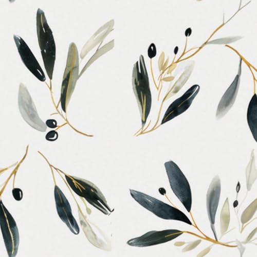 HOMETITUTE Olive Leaf Peel and Stick Wallpaper 118.1x17.7 Inch Vinyl - color: Olive Leaf
