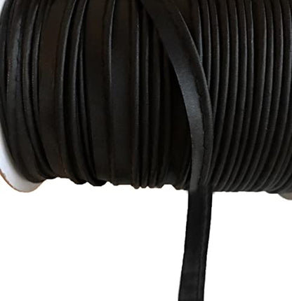 1/8 inch 3mm Cord-Edge Piping Satin Trim, Lip Cord Piping by the Yard, Trim for Clothing Pillows, Lamps, Draperies (Black, 10 Yards) - size: 10 yards, style: Black