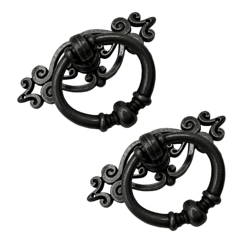 8 Pack Oil-Rubbed Bronze Ring Pulls, Single Hole Cabinet Hardware - color: Oil Rubbed Bronze