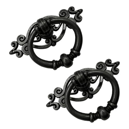 8 Pack Oil-Rubbed Bronze Ring Pulls, Single Hole Cabinet Hardware - color: Oil Rubbed Bronze