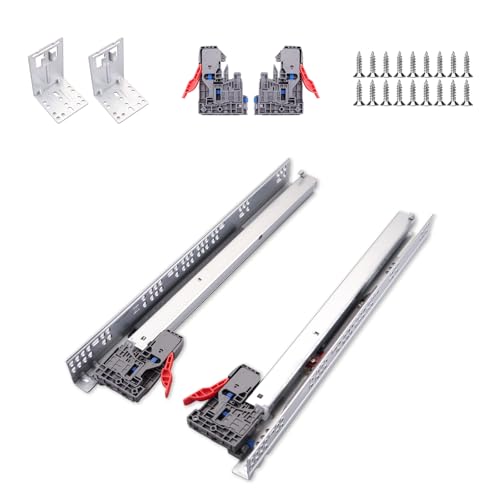 Hitess 6 Pair 21 Inch Undermount Soft Close Drawer Slides Full Extension - size: 21 Inch