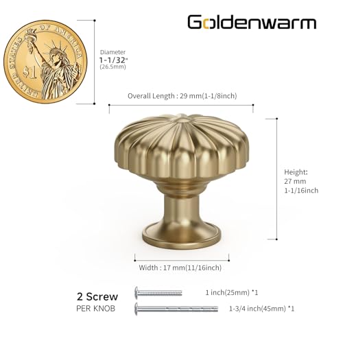 Goldenwarm 15 Pack Champange Bronze Kitchen Cabinet Knobs for Drawers - color: Champange Bronze