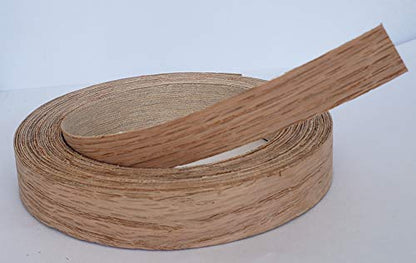 Edge Banding-EB Quick-, Real Un-Finished Wood Veneer Tape, Sanded Perfectly, Pre-Glued with Hot Melt Adhesive, Easy Application Iron-On. Flexible, 13/16” W X 12’LF Roll- Made in USA. (Red Oak) - color: Red Oak