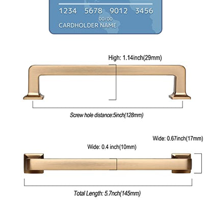 9BUILD 10 Pack 5 Inch Champagne Bronze Cabinet Handles,Kitchen Hardware - color: Champagne Bronze, size: 5"/128MM Hole Center