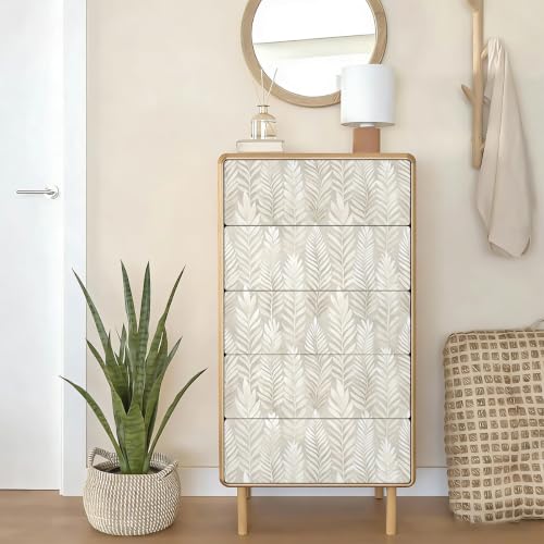 Modern Peel and Stick Wallpaper Self Adhesive Boho Leaves Contact Paper - size: 17.3" x 118.1"