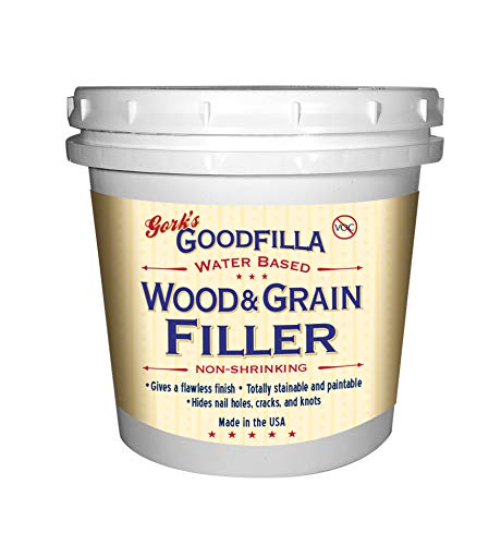Water-Based Wood & Grain Filler (Trowel Ready) - White Oak - 1 Gallon By Goodfilla | Replace Every Filler & Putty | Repairs, Finishes & Patches | Paintable, Stainable, Sandable & Quick Drying - color: White Oak, size: 1 Gallon