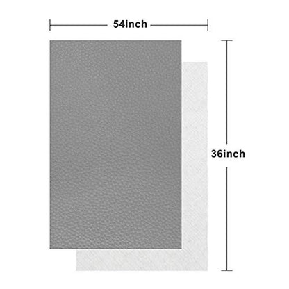 TORRAMI Soft Faux Leather Fabric, 1 Yard 54 x 36 in, Gray PU Leather - color: Gray, size: 1 Yard (54 x 36 inch)