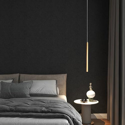 Fititem 11.8”×236” Black Peel and Stick Wallpaper Crocodile Texture Modern - size: 11.8" x 236"