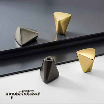 4 Pieces Gold Triangle Cabinet Knob, Brass Dresser Drawer Knobs - size: 4 Pack