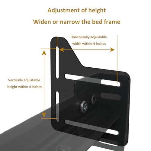 2 Pcs Bed Frame Brackets for Headboard, Bed Frame Adapter Connector, Bed Modification Plate, Bed Frame Conversion Kit, Headboard Attachment Bracket kit for Queen, King and Full Size Beds