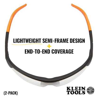 KLEIN TOOLS 60171 Semi Frame Safety Glasses, Clear Lens, 2-Pack - color: Clear Lens, size: 2 Pack