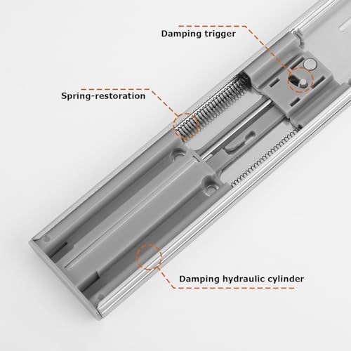 LONTAN 10 Pairs Soft Close Drawer Slides 18 Inch Heavy Duty Cabinet Rails - color: Silver-Soft Close, size: 18 Inch - Drawer Slide