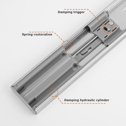 LONTAN 10 Pairs Soft Close Drawer Slides 18 Inch Heavy Duty Cabinet Rails - color: Silver-Soft Close, size: 18 Inch - Drawer Slide