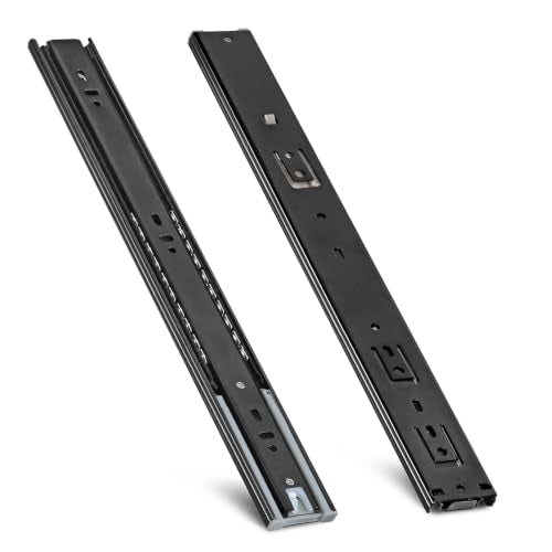 Soft Close Drawer Slides 16 Inch - Black, 1 Pair (2 Pieces) - color: Black, size: 16 Inch