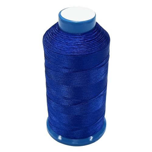 Haobase Bonded Nylon Sewing Thread 1500 Yard T70#69 for Leather, Bag, Shoes, Canvas, Upholstery with Sewing Needles Kit (Blue) - color: Blue