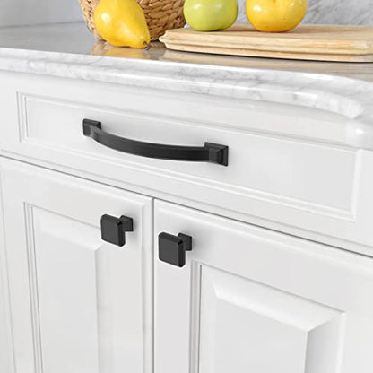 Amerdeco 10 Pack Matte Black Cabinet Pulls 5" - color: Matte Black, size: 5" hole center
