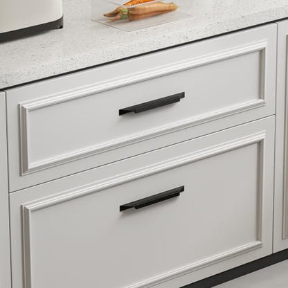Goldenwarm 10 Pack Black Cabinet Handles, 6-1/4" Hole Center Finger Pulls - color: Black, size: 6-1/4in Hole Centers