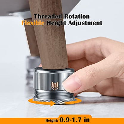 Adjustable Bed Risers 0.9-1.7in, Metal Furniture Riser for Table-Gray 4 Pcs - color: Grey