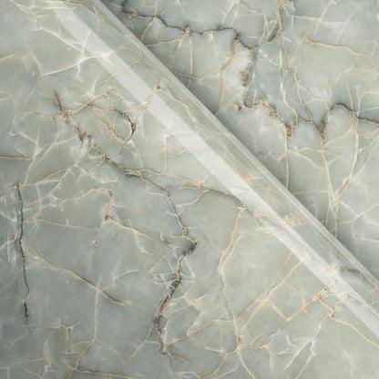 LACHEERY 160 x 24 inch Marble Grey Green Contact Paper Decorative Peel and Stick Wallpaper Roll Removable Wallpaper Waterproof Marble Countertop Contact Paper for Kitchen Island Backsplash Desk Table - size: 24" x 160"