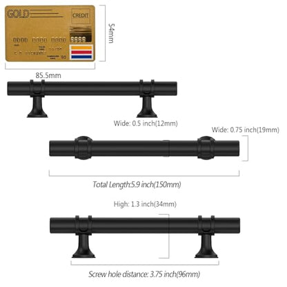 Amerdeco 10 Pack Matte Black Cabinet Pulls 3.75 Inch(96MM) Hole Centers Kitchen Cabinet Handles Cabinets Hardware Drawer Pulls ZH0058 - color: Matte Black, size: 3.75"/96MM Hole Center