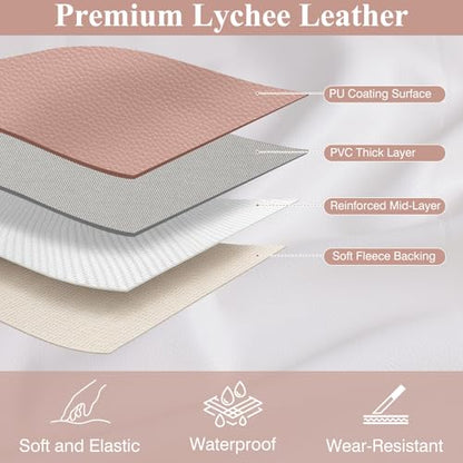 Faux Leather Fabric 55" W 1.15MM Thick Marine Vinyl Fabric 3 Yards 55"x108" - color: Pink, size: Pre-Cut 3 Yards