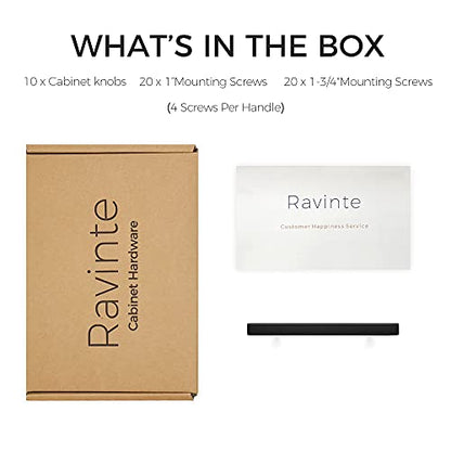 Ravinte Matte Black Cabinet Hardware Square Pulls, 3.75 Inch, 10 Pack - color: Black