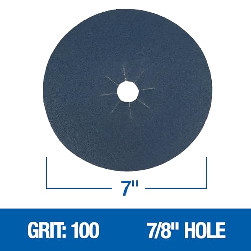 Mercer Industries 410100 Zirconia Cloth Floor Sanding Edger Discs, 7" x 7/8" Hole, Grit 100X (25 pack) - color: Zirconia, size: 7" x 7/8" Hole, style: 100X (25 pack)