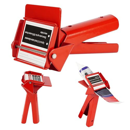 TENGBASE 2.5" Industrial Silicone Extrusion Tool for RTV Tubes - Easy-Grip Dispenser, Maximizes Sealant Use & Reduces Waste - color: Red