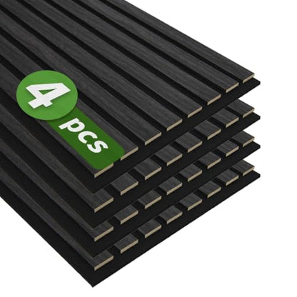 Art3d 12" x 24" Acoustic Wood Slat Wall Panel, 4pcs, 8 sq.ft, Grey Oak - color: Grey Oak, size: 12" x 24"