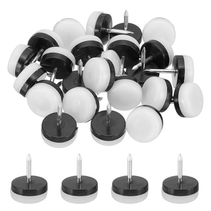 PATIKIL 0.8" Dia Chair Slides 24Pcs Nail on Furniture Glides White - color: White, size: 0.8"