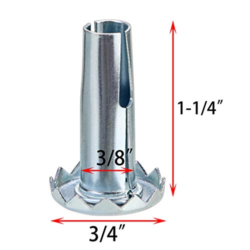 Skelang 12 Pcs Caster Sockets, Metal Stem Wheel Sleeve Insert for Grip Ring Caster, Chair Legs, Wooden Furniture Replacement