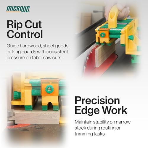 MICROJIG GRR-RIPPER Air Table Saw Push Block, Woodworking Safety Tool, Enhanced Grip, Router and Jointer Compatible - style: Air
