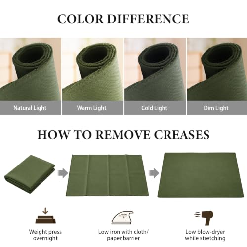 Waterproof Canvas Fabric by The Yard 1200D Upholstery 58x36inch Army Green - color: Army Green, size: Pre Cut 1 Yard