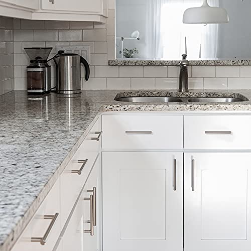 homdiy 96mm Cabinet Handles Drawer Pulls - HD201SN Cabinet Hardware Brushed Nickel Cabinet Pulls 20 Pack Modern Cupboard Handles for Kitchen Cabinets - color: Brushed Nickel, size: 3-3/4in hole centers