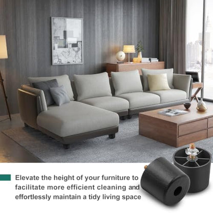 4pcs Plastic Furniture Legs 2" with T-Nuts, M8-1.25 Thread Bolt - size: 2 Inch, M8-1.25 Metric Thread Bolts