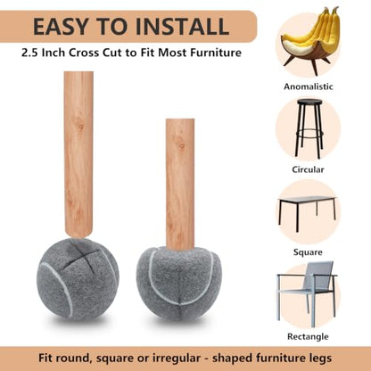 Precut Tennis Balls for Walker and Furniture Legs,90 Pack - color: Grey, size: 90 Pack