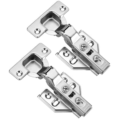 4Pcs Soft Close Half Overlay Cabinet Hinges with Clip-On Plate - color: Half Overlay, size: 4 Pieces